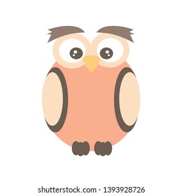 cute cartoon owl isolated on white background vector illustration