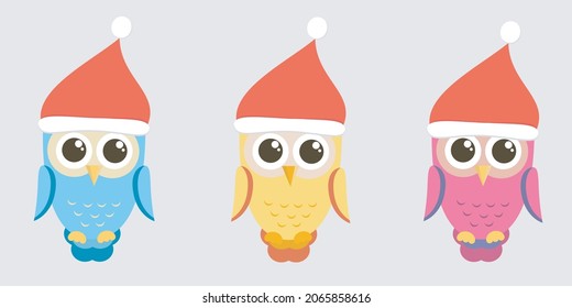 Cute cartoon owl isolated on white background