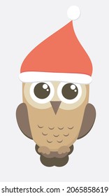 Cute cartoon owl isolated on white background