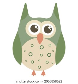 Cute cartoon owl isolated on white background
