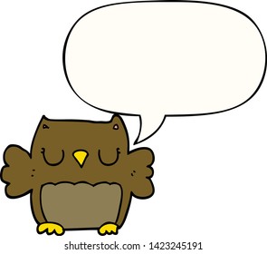 cute cartoon owl with speech bubble