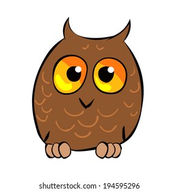 Cute Cartoon Owl. Vector character