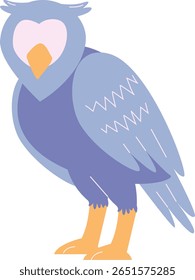Cute Cartoon Owl Vector Flat Illustration