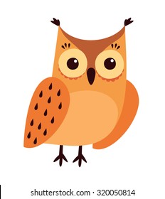 Cute cartoon owl in vector for greeting card and invitation