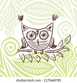 Cute cartoon owl. Vector illustration