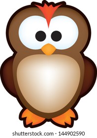 Cute Cartoon Owl Vector Illustration