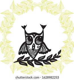 Cute cartoon owl. Vector illustration