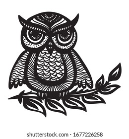 Cute cartoon owl. Vector illustration