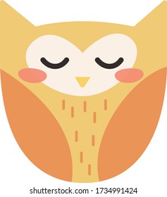 Cute Cartoon owl, Vector illustration owl on a white background. Drawing for children