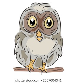 Cute Cartoon Owl Vector Illustration