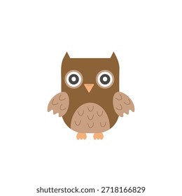 Ilustración vectorial linda del búho de la historieta