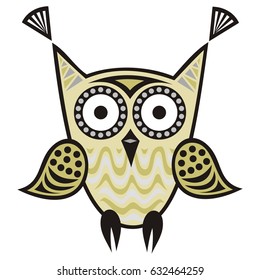 Cute cartoon owl. Vector illustration.