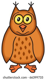 Cute cartoon owl, vector illustration.