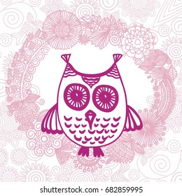 Cute cartoon owl. Vector illustration.