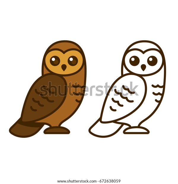 Cute Cartoon Owl Vector Illustration Color Stock Vector (Royalty Free ...