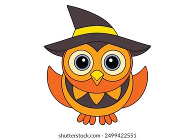 Cute Cartoon Owl Wearing Glasses Vector Illustration - Printable Graphics Design File