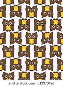 Cute cartoon owls birds pattern background