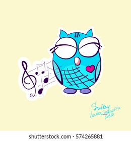 Cute and cartoon owls with various emotions