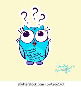 Cute and cartoon owls with various emotions