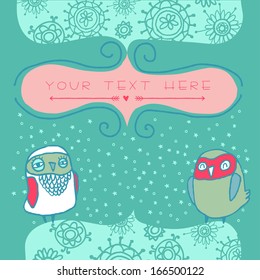 Cute cartoon owls in vector 