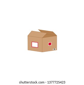 Cute Cartoon Packaging Box. Vector Illustration.