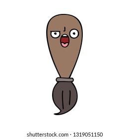 cute cartoon of a paint brush