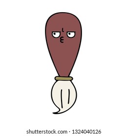 süßer Cartoon einer Farbbürste