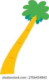 Cute cartoon palm tree for beach and summer holiday decoration