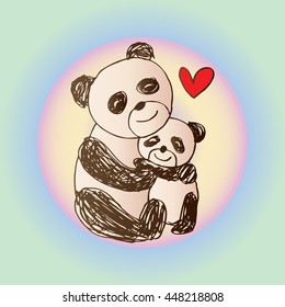 Cute cartoon panda. 