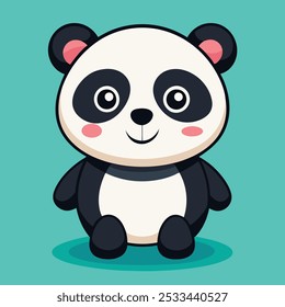 Cute Cartoon Panda: Adorable and Playful Animal Character Illustration