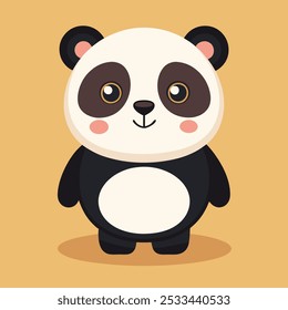 Cute Cartoon Panda: Adorable and Playful Animal Character Illustration