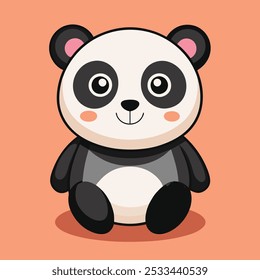 Cute Cartoon Panda: Adorable and Playful Animal Character Illustration