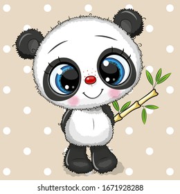 Cute Cartoon Panda Bamboo Isolated On Stock Vector (Royalty Free ...