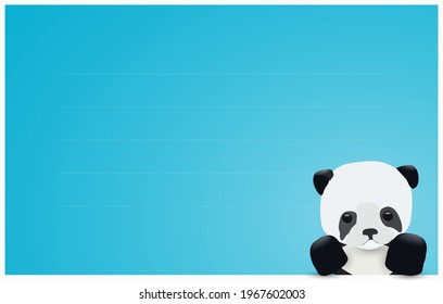 Un lindo oso panda de dibujos animados. Diseño de postales, tema de amor. Ilustración vectorial.