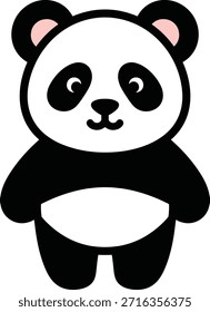 Un lindo oso panda de dibujos animados de pie