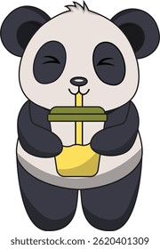 Carácter lindo del panda de la historieta. Diseño de Ilustración vectorial