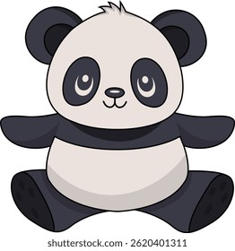 Carácter lindo del panda de la historieta. Diseño de Ilustración vectorial