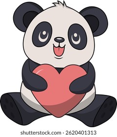 Netter Cartoon-Panda-Charakter. Vektorgrafik-Design
