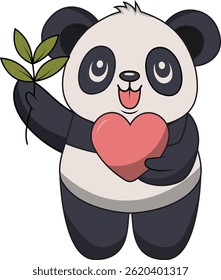 Netter Cartoon-Panda-Charakter. Vektorgrafik-Design
