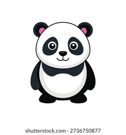 Cute cartoon panda with a dark chest marking bear animal