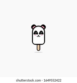 Cute cartoon panda ice cream character.