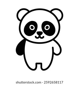 Cute Cartoon Panda Illustration, Adorable Panda Art, Perfect for Kids. Kawaii Cartoon Panda, Cute Panda Illustration for Kids' Designs