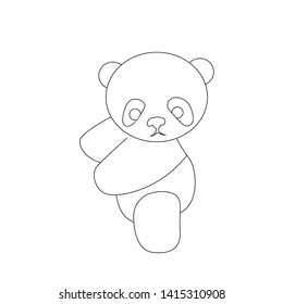 cute cartoon panda, isolated on white background. Sketch for adult antistress coloring page. Hand drawn doodle, vector illustration for coloring book.