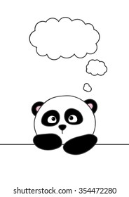 Cute cartoon panda isolated on white