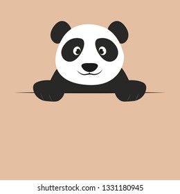Cute cartoon panda. Vector animal.