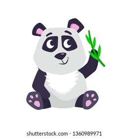 Cute cartoon panda vector illustration.