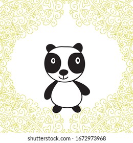 Cute cartoon panda. Vector illustration