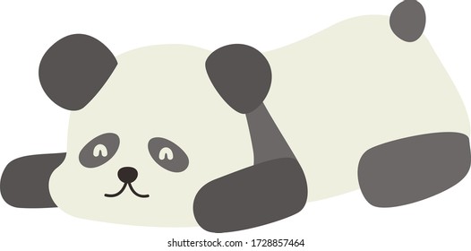 Cute Cartoon panda, Vector illustration panda on a white background. Drawing for children