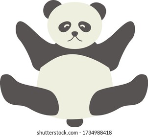 Cute Cartoon panda, Vector illustration panda on a white background. Drawing for children