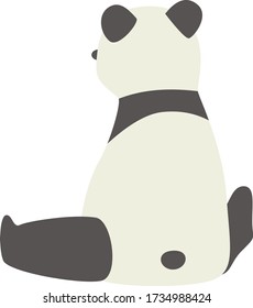 Panda de dibujos animados, panel de ilustraciones vectoriales sobre fondo blanco. Dibujo para niños
